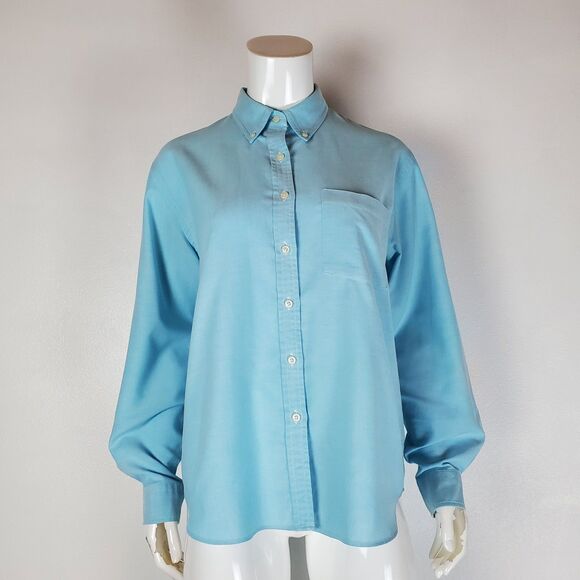 Lands' End Light Blue Button-Up Shirt - Picture 1 of 9